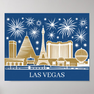 Poster Horizonte Personalizado da Faixa de Las Vegas Pais