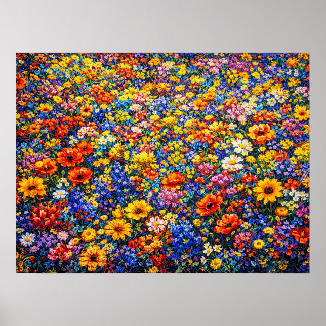 Poster Horizonte Radiante: O Surto Infinito de Flores Sil (Frente)