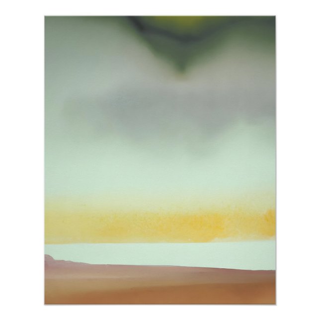 Póster Horizonte Suave Abstrato em Tons Terrosos (Frente)
