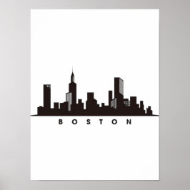Poster Horizonte urbano da cidade de Boston, horizonte de