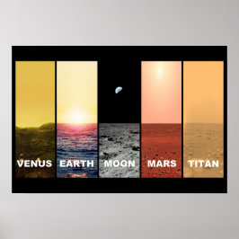 Poster Horizonte: Vênus terra lua marte titã