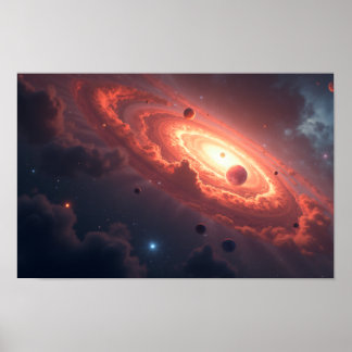 Poster Horizontes do Multiverso em 8K: Via Láctea e Dimen