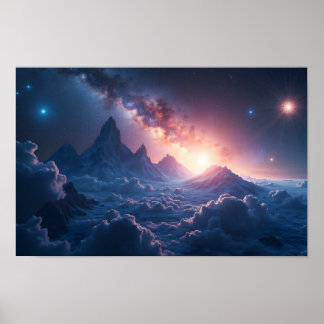 Poster Horizontes do Multiverso em 8K: Via Láctea e Dimen