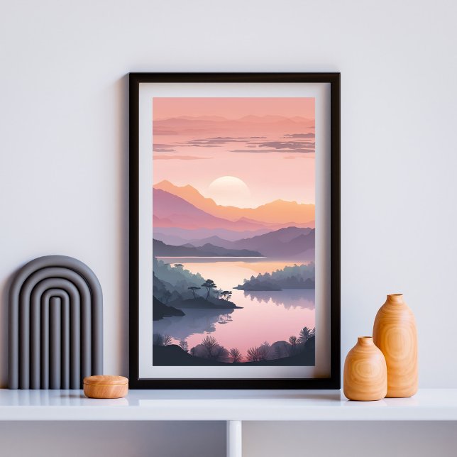 Poster Horizontes do Rio Crepuscular (Criador carregado)
