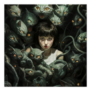 Póster Horror Cat Nightmare