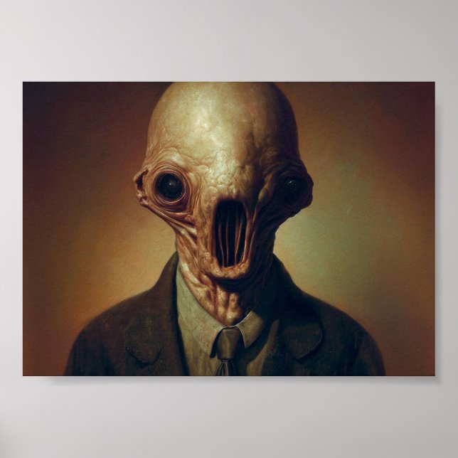 Poster Horror em um retrato de terno (Frente)
