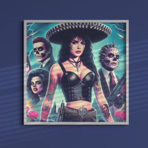 Poster Horror Girl dos anos 80