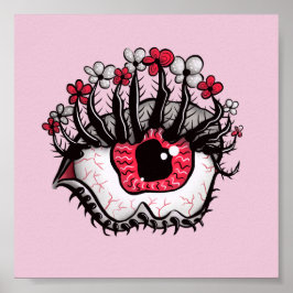 Poster Horror Gótico Pastel Olho Macabre Cor-de-rosa