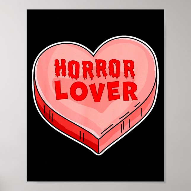 Poster Horror Lover Candy Heart Valentines Day Halloween  (Frente)