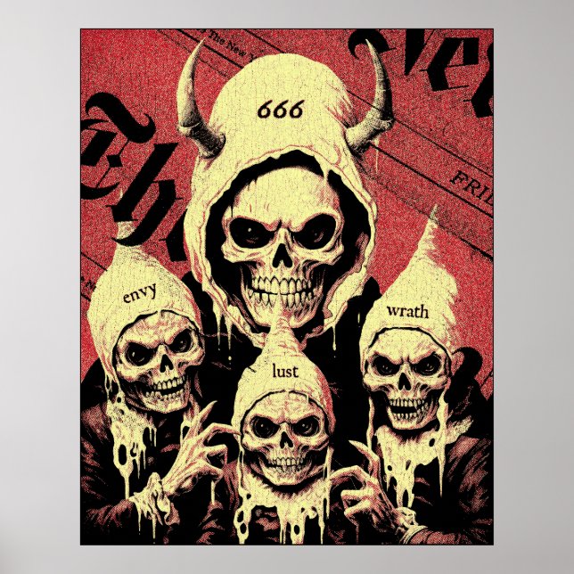 Poster Horror oculto Esqueletos do diabo (Frente)