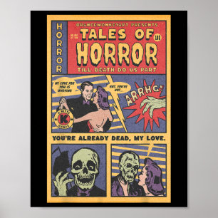 Poster Horror Vintage Comic Book Retro Halloween Spooky S