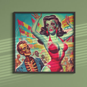 Poster Horror Zombie Pinup