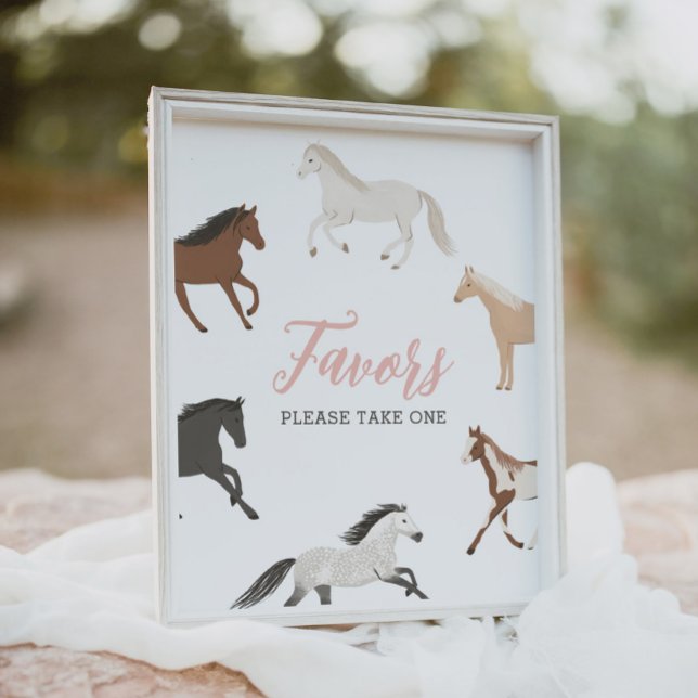 Poster Horse CowGirl Equestrian Birthday Sign (Criador carregado)