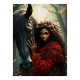 Póster Horse e Companion Fantasy Art