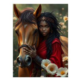 Póster Horse e Companion Fantasy Art