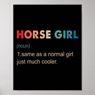 Poster Horse Girl Definition Engraçado Equestrian Gift Ho