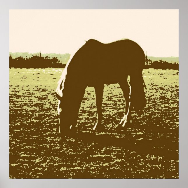 Poster Horse Grazing Pop Art (Frente)