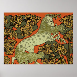 Póster Horse Medieval Arts Artesanatos Art Nouveau