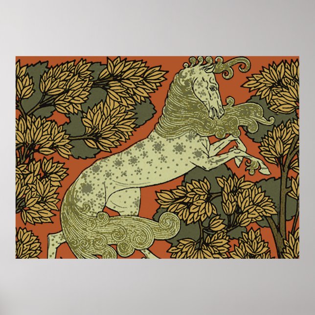 Póster Horse Medieval Arts Artesanatos Art Nouveau (Frente)