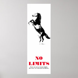 Póster Horse Motivational No Limine Pop Art Black White
