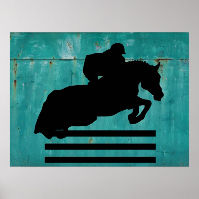 Poster Horse Show Hunter Jumper Silhouette (Frente)