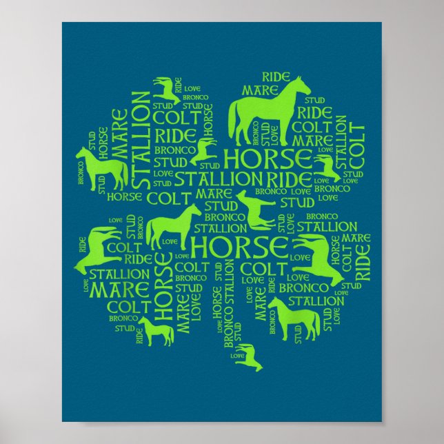 Poster Horse St. Patrick's Day Iri-shirt - Clover Tee  (Frente)