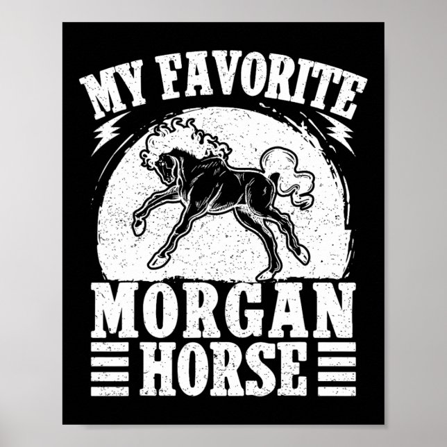 Poster Horseback Andando Favorito Cavalo Morgan Rider (Frente)