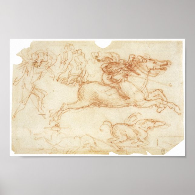 Poster Horseman Galloping, Leonardo Da Vinci (Frente)