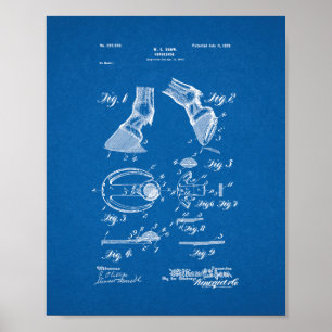 Póster Horseshoe Patent - Blueprint