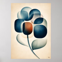 Hortênsia Ajisai Japandi Floral Geometria