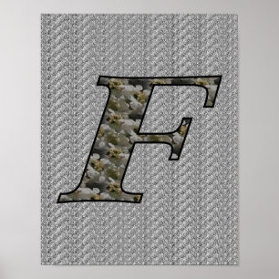 Póster Hortênsia Inicial Monograma F