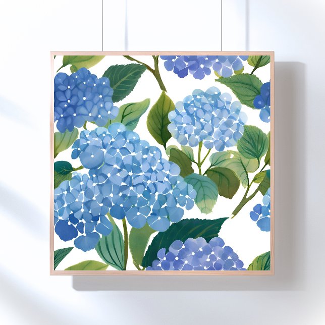 Poster Hortênsias Azuis | Belo Arbusto Floral (Criador carregado)