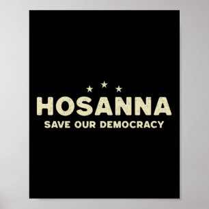 Poster Hosana Salve Nossa Democracia Cristão Anti Trump P