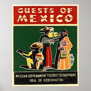 Póster hóspedes do méxico