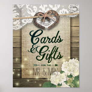 Poster Hóspedes Hydrangea Country Wedding Cards & Gifts