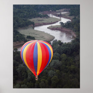 Póster Hot-Air Ballooning over the Mara River