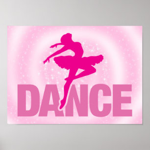 Poster Hot Pink Ballerina Dance Sparkle
