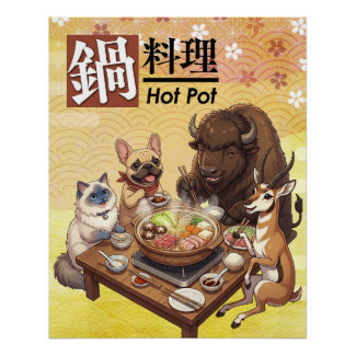 Póster hot pot yosenabe -Ragdoll, French Bulldog... etc-
