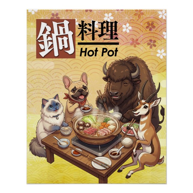 Póster hot pot yosenabe -Ragdoll, French Bulldog... etc- (Frente)