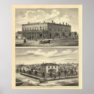 Póster Hotel centenário, Tecumseh, e Neb, Nebraska
