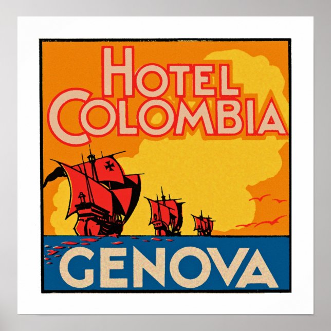 Póster Hotel Colombia Genova (Frente)
