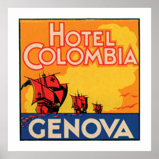 Póster Hotel Colombia Genova
