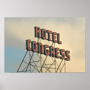 Poster Hotel Congress Retro Wall Art Sign