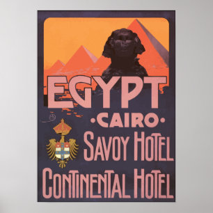 Póster Hotel continental do hotel de Savoy de Egipto o