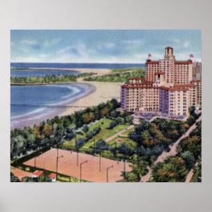 Póster Hotel da praia de Chicago Illinois Edgewater