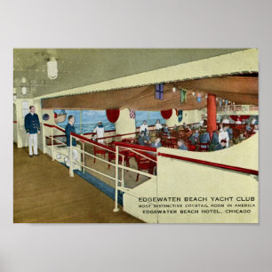 Poster Hotel da praia de Edgewater, vintage de Chicago