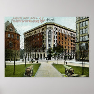 Póster Hotel de Lafayette, búfalo, vintage 1909 de NY