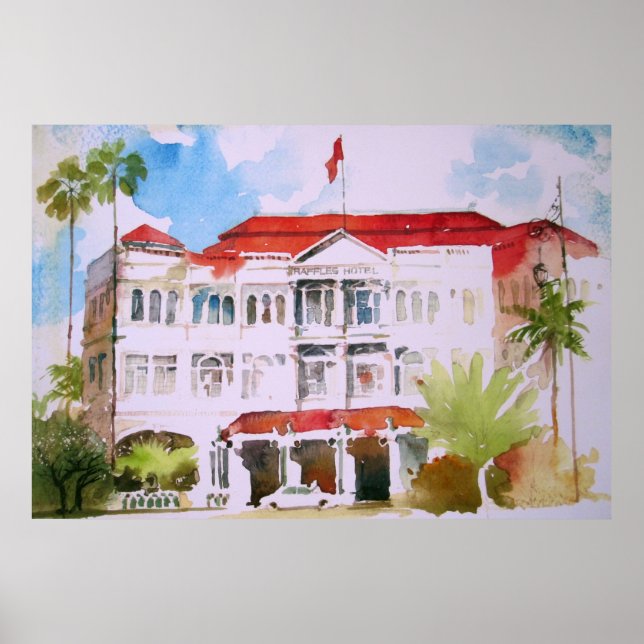 PÓSTER HOTEL DE RAFFLES POR VIC REYES (Frente)