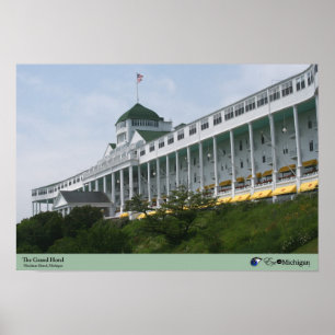 Póster Hotel grande na ilha de Mackinac