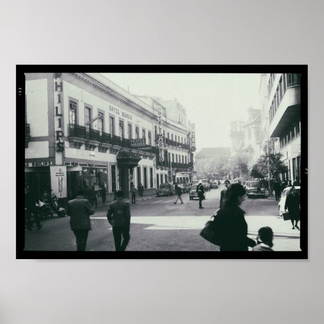 Poster Hotel Madrid 1964 Espanha Monocromo (Frente)